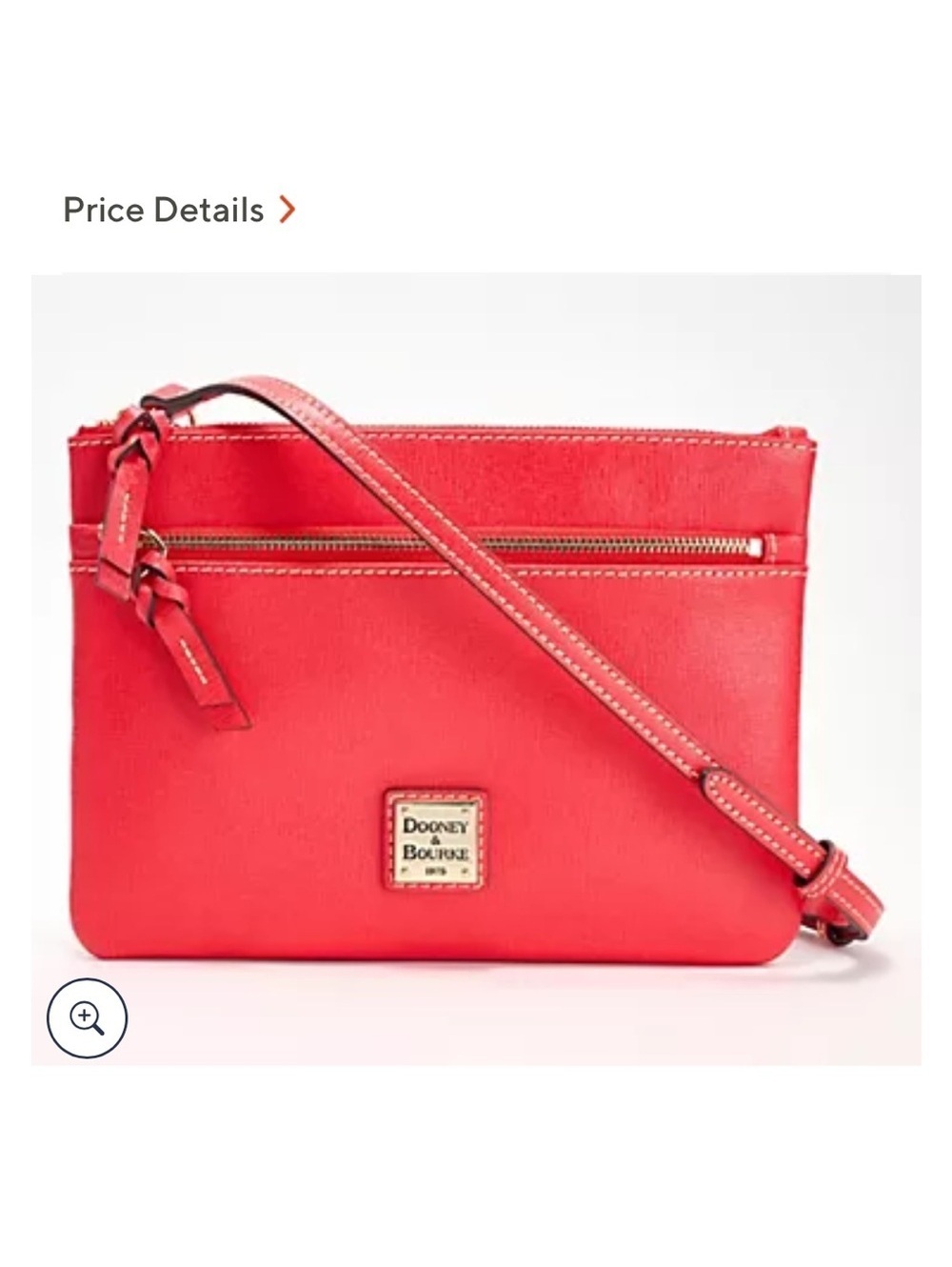 Dooney & Bourke Saffiano Leather Patsy Crossbody in Tomato NWT